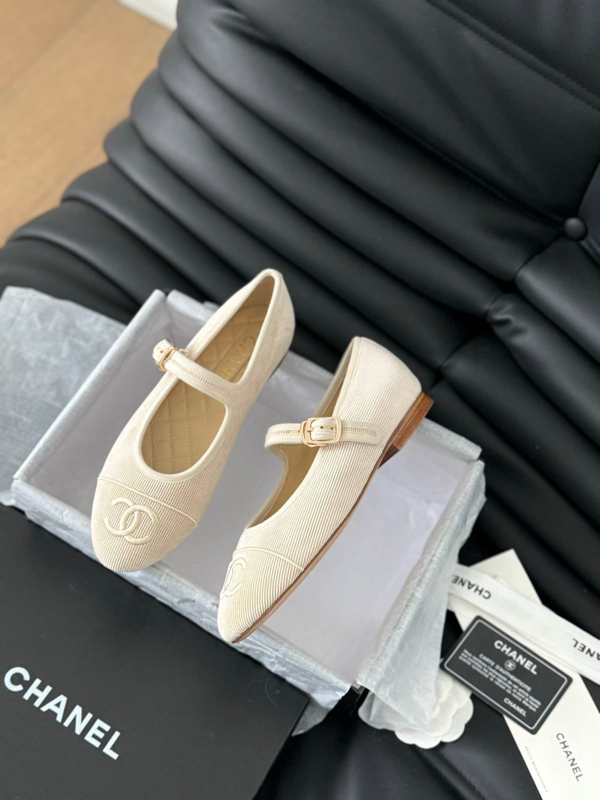 MARY JANE SHOES BEIGE CREAM CORDUROY TWILL FABRIC