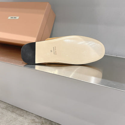 Mules Slippers Copper Color Lambskin