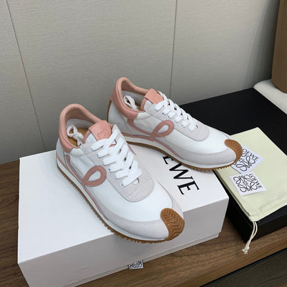LW FLOW RUNNER SNEAKER WHITE-PEACHY SUEDE
