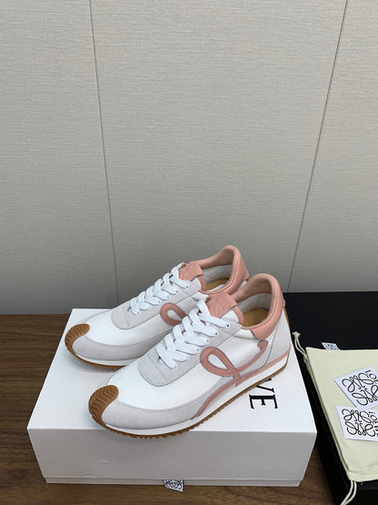 LW FLOW RUNNER SNEAKER WHITE-PEACHY SUEDE
