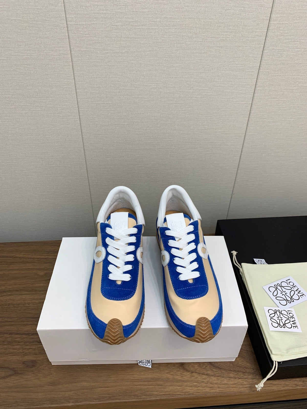 LW FLOW RUNNER SNEAKER COBALT-BEIGE SUEDE
