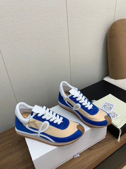 LW FLOW RUNNER SNEAKER COBALT-BEIGE SUEDE