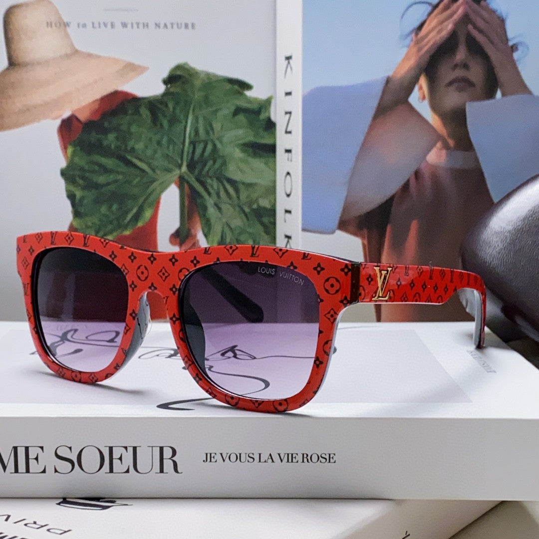 MONOGRAM SUNGLASS 581385 IN RED ACETATE FRAME