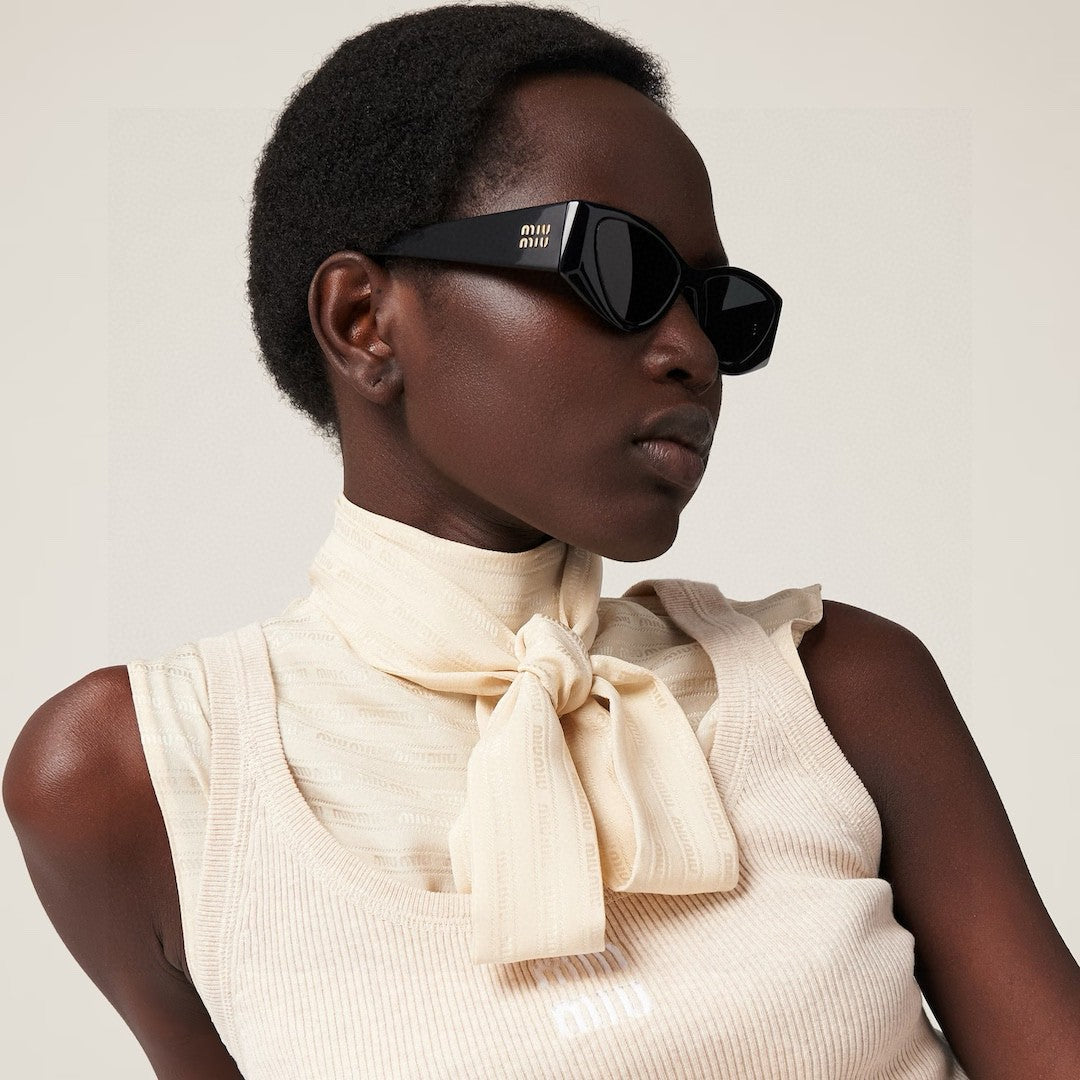 LOGO SUNGLASSES 576812 IN BLACK ACETATE