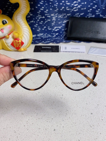 CAT EYE SUNGLASSES CH3393 IN HAVANA ACETATE CLEAR LENSES