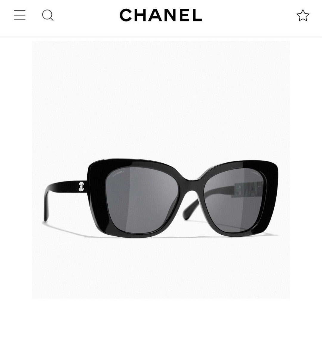 BUTTERFLY SUNGLASSES 641815 IN BLACK ACETATE WHITE METAL LOGO