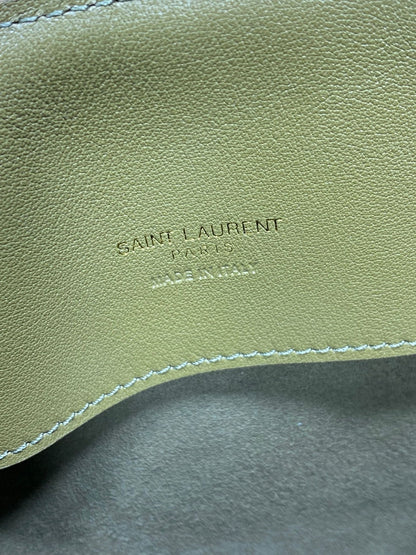 LE 37 SMALL BUCKET BAG 25 IN HUNTER GREEN SUEDE GOLD HARDWARE