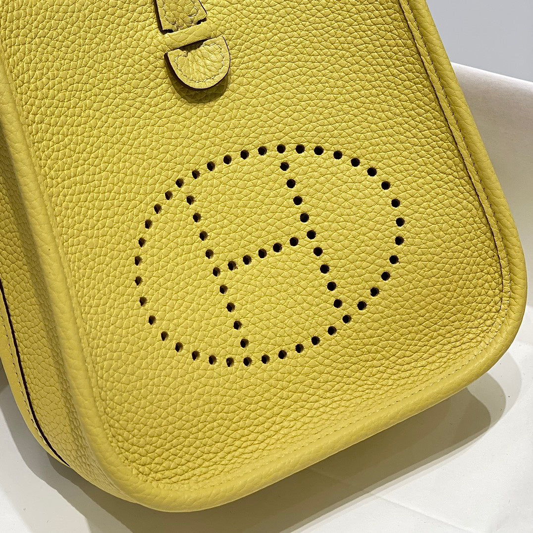 MINI NEO 18 EVELYNE BAG IN BUMBLEBEE YELLOW GRAINED CALFSKIN