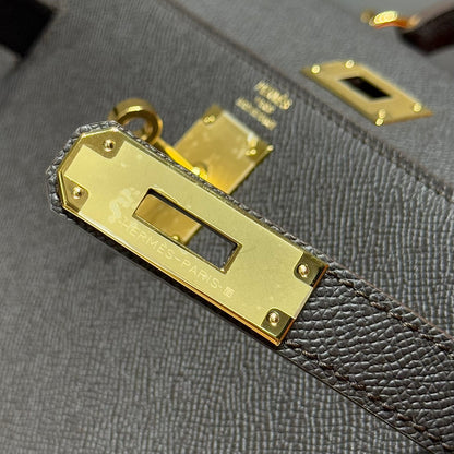 HN 28CM IN EBENE EPSOM GOLD HARDWARE