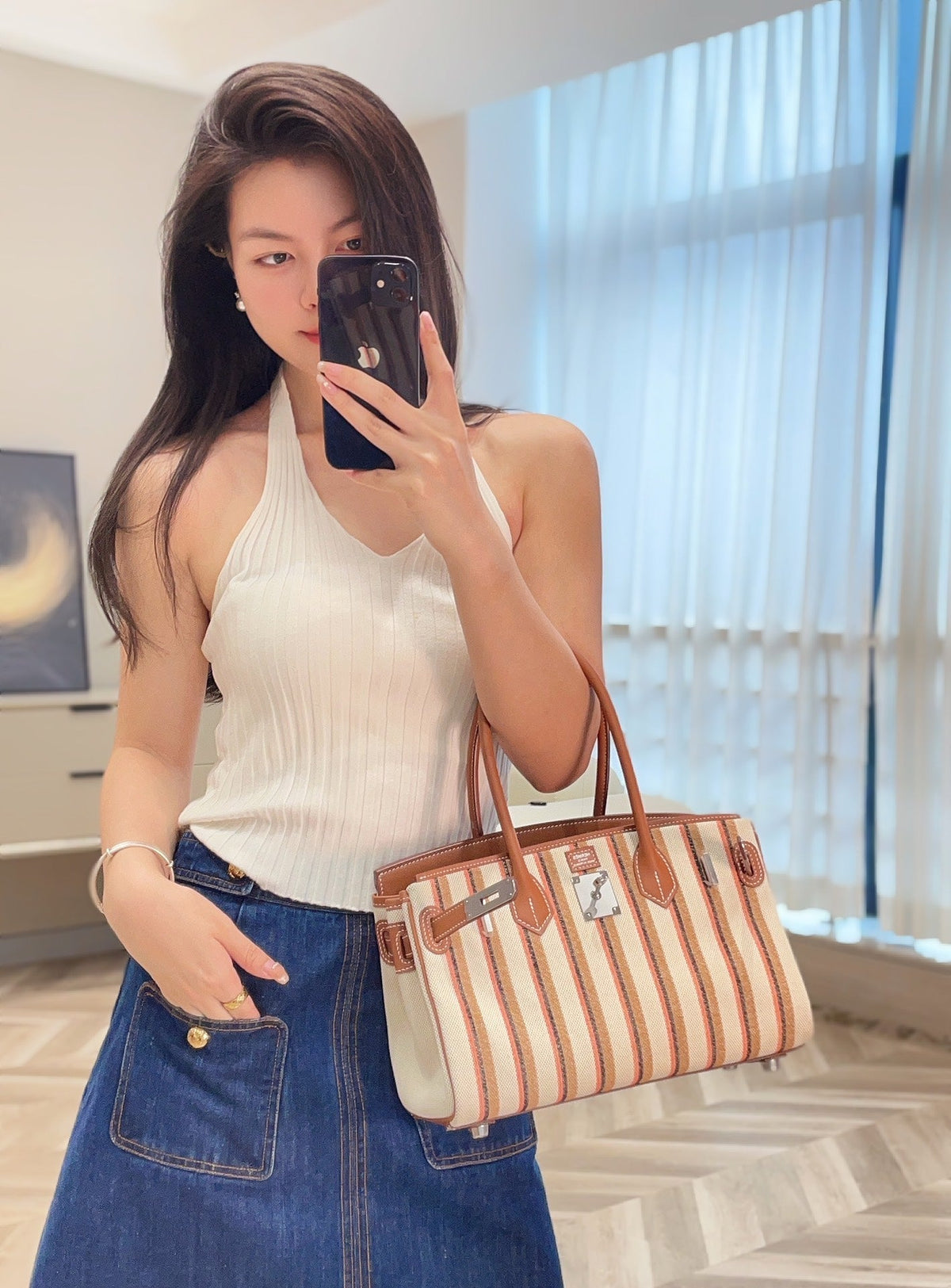 BIRKIN SHOULDER 29 IN GOLD CALFSKIN ÉCRU/BEIGE/FAUVE/ROSE POP/NOIR EMBROIDERY CANVAS