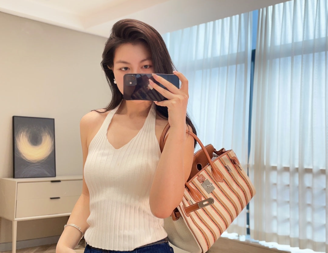 BIRKIN SHOULDER 29 IN GOLD CALFSKIN ÉCRU/BEIGE/FAUVE/ROSE POP/NOIR EMBROIDERY CANVAS