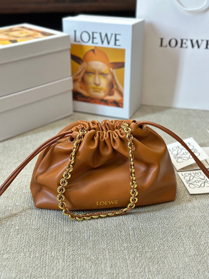 LOE SMALL 23 FLAMENCO PURSE IN WARM DESERT NAPPA LAMBSKIN