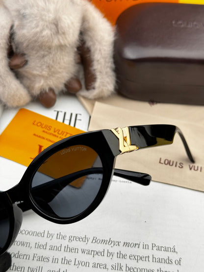 CAT EYE SUNGLASSES L35801 IN BLACK ACETATE