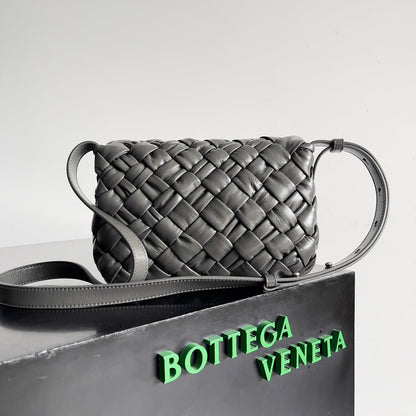 BV Small Rumple Messenger 21 Grey Lambskin Shw