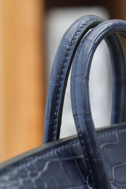 BIRKIN FAUBOURG TOUCH 20 IN NAVY MIX CLASSIC BLUE CALFSKIN WITH SILVER HARDWARE