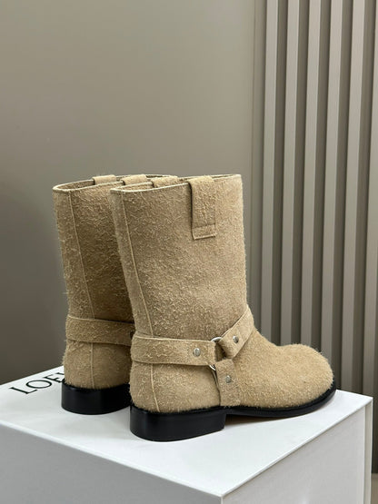LW CAMPO BIKER BOOT KHAKI SUEDE