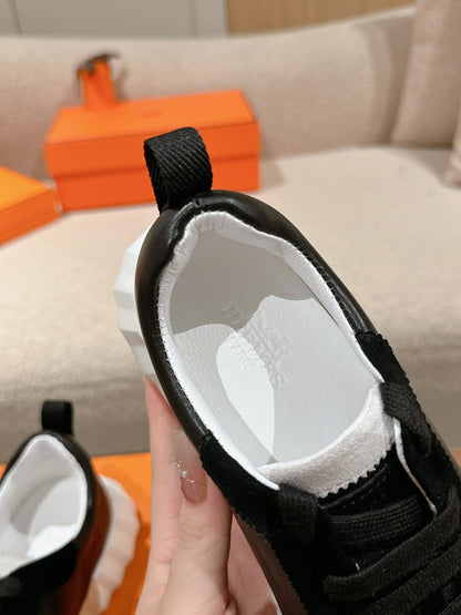 MAINLAND SNEAKER IN BLACK SUEDE AND CALFSKIN
