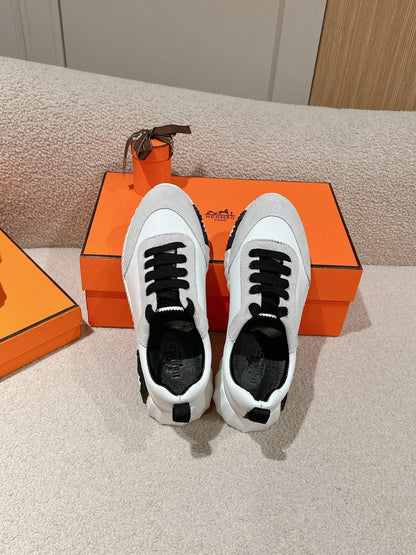 MAINLAND SNEAKER IN PALE GRAY SUEDE AND WHITE CALFSKIN