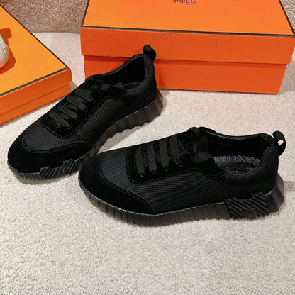 MAINLAND SNEAKER IN FULL BLACK SUEDE AND BREATHABLE MESH FABRIC