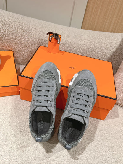 MAINLAND SNEAKER IN MOUSE GRAY SUEDE AND BREATHABLE MESH FABRIC