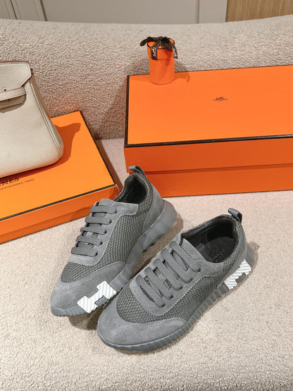 MAINLAND SNEAKER IN MOUSE GRAY SUEDE AND BREATHABLE MESH FABRIC
