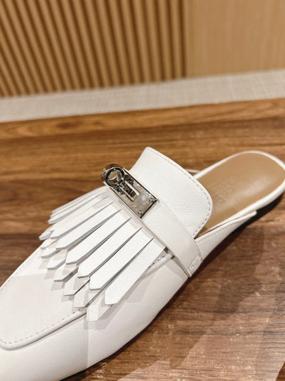 0Z Mule Fringed White