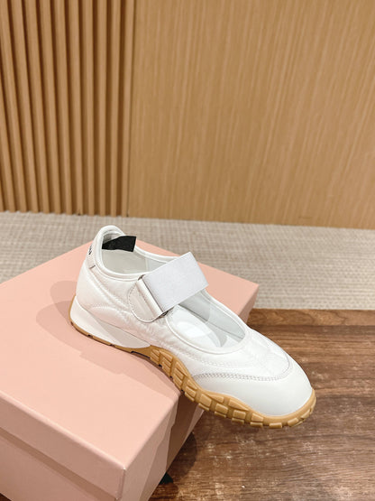 BALLET SHOES IN WHITE LAMBSKIN AND FABRIC ANTI-SLIP RUBBER SOLE