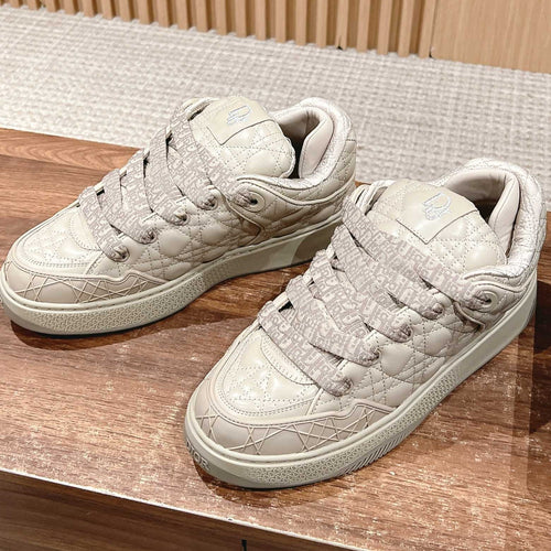 BY ERL B9S SKATER SNEAKER IN PARCHMENT BEIGE CANNAGE LAMBSKIN