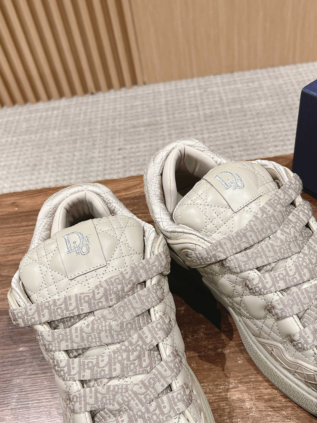 BY ERL B9S SKATER SNEAKER IN PARCHMENT BEIGE CANNAGE LAMBSKIN