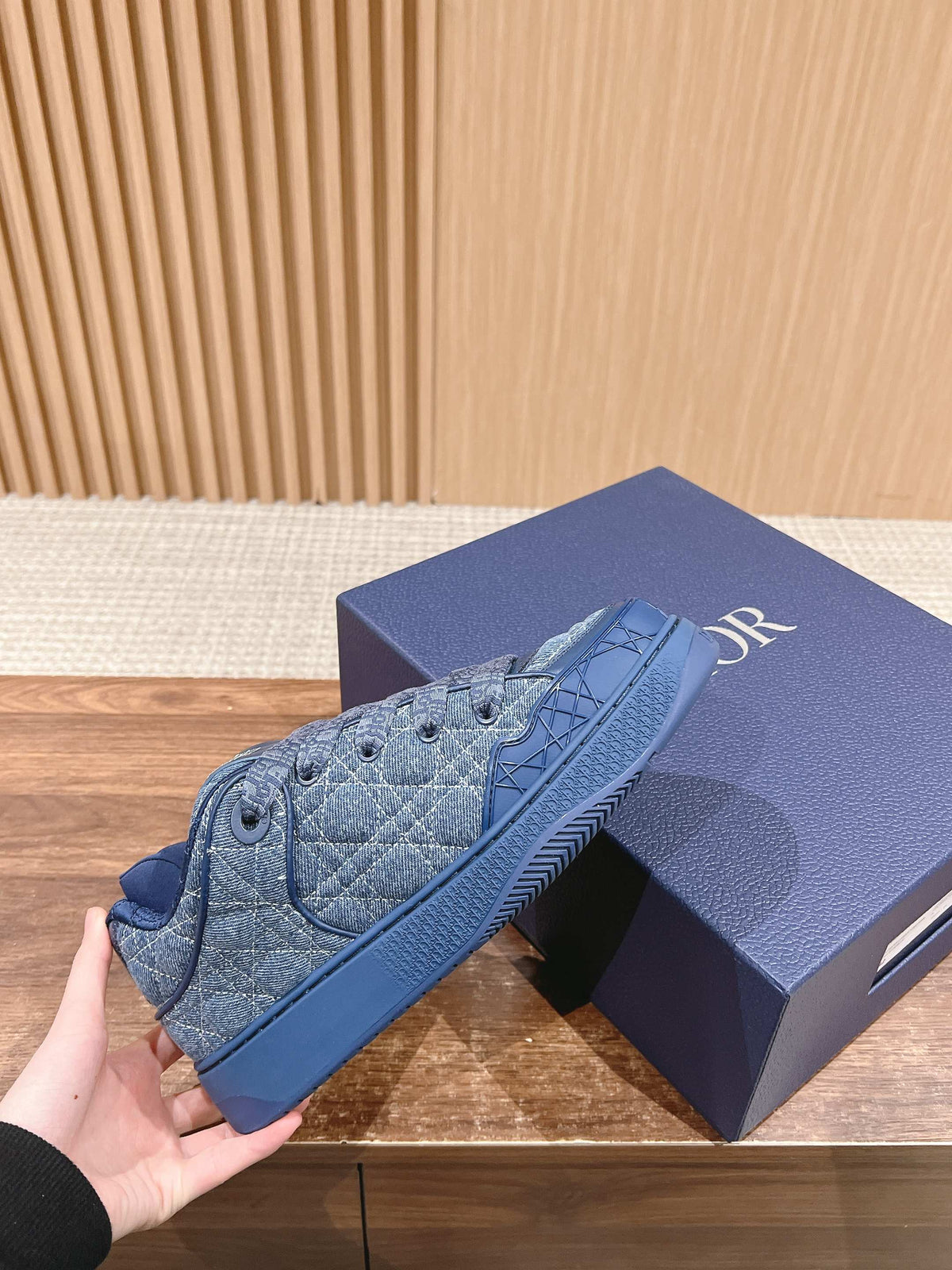 BY ERL B9S SKATER SNEAKER IN COBALT BLUE CANNAGE FABRIC