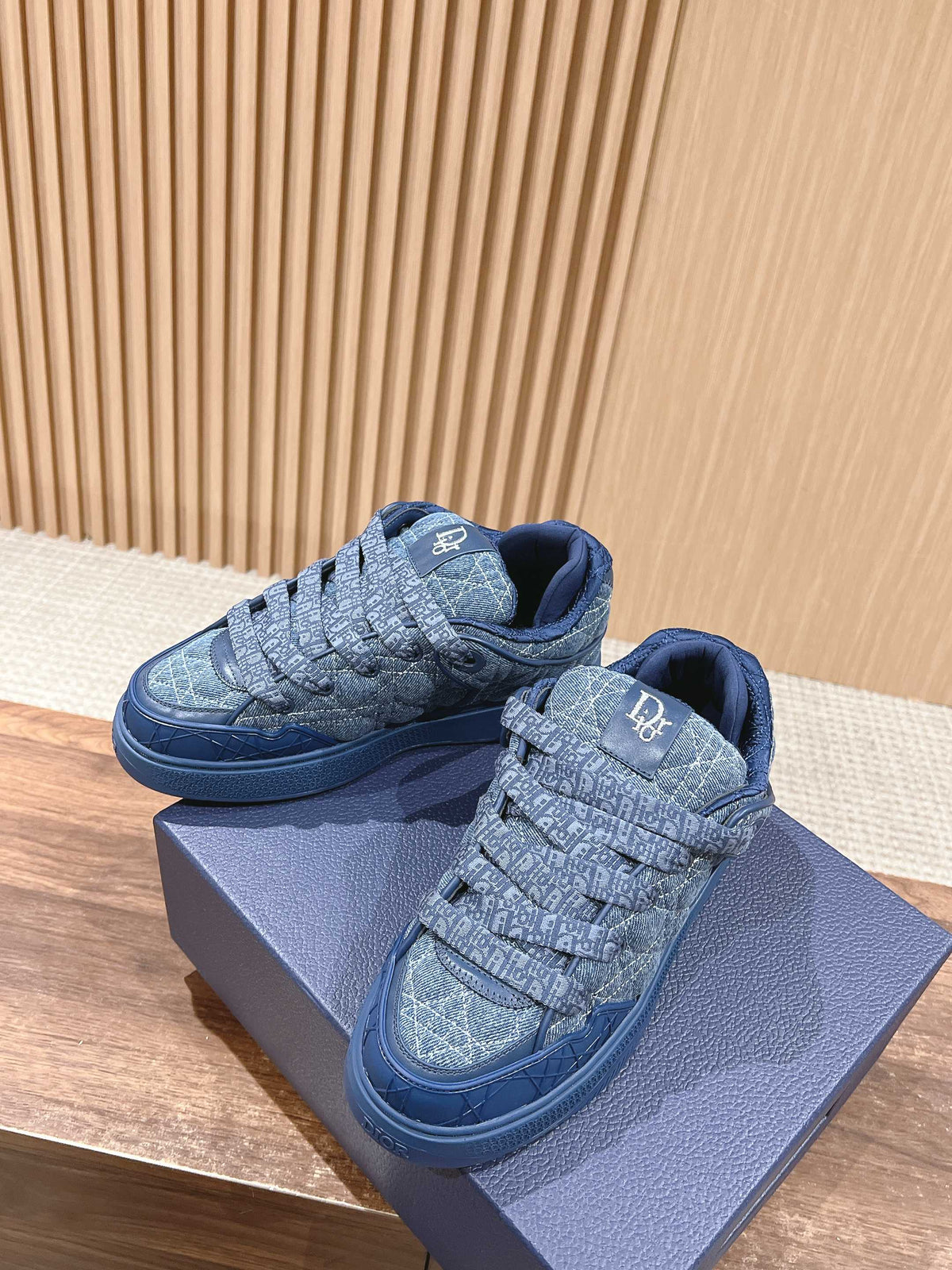 BY ERL B9S SKATER SNEAKER IN COBALT BLUE CANNAGE FABRIC