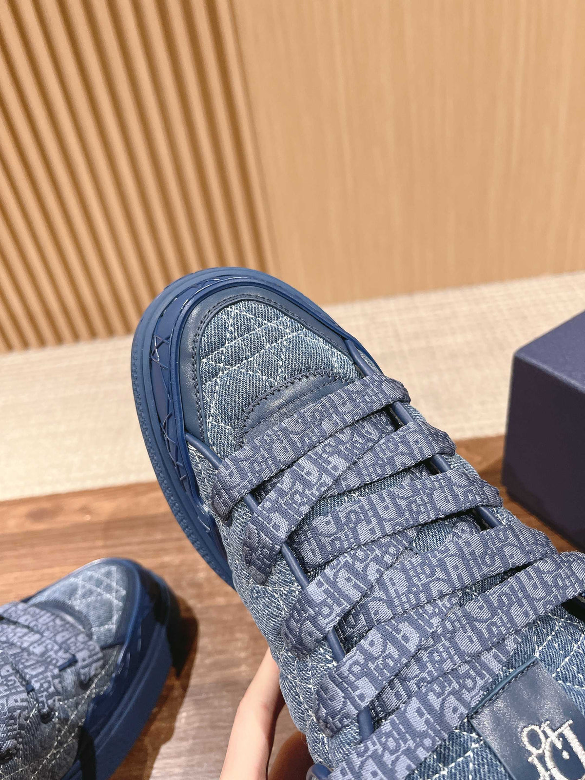 BY ERL B9S SKATER SNEAKER IN COBALT BLUE CANNAGE FABRIC