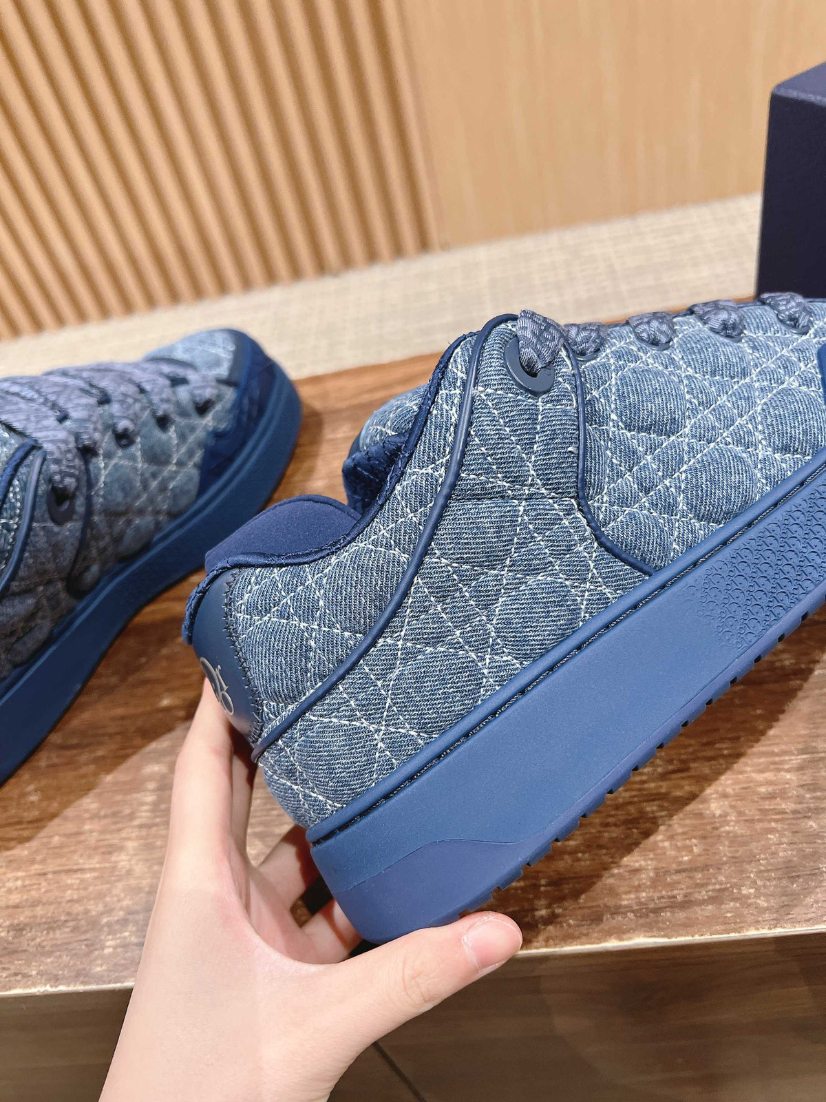 BY ERL B9S SKATER SNEAKER IN COBALT BLUE CANNAGE FABRIC