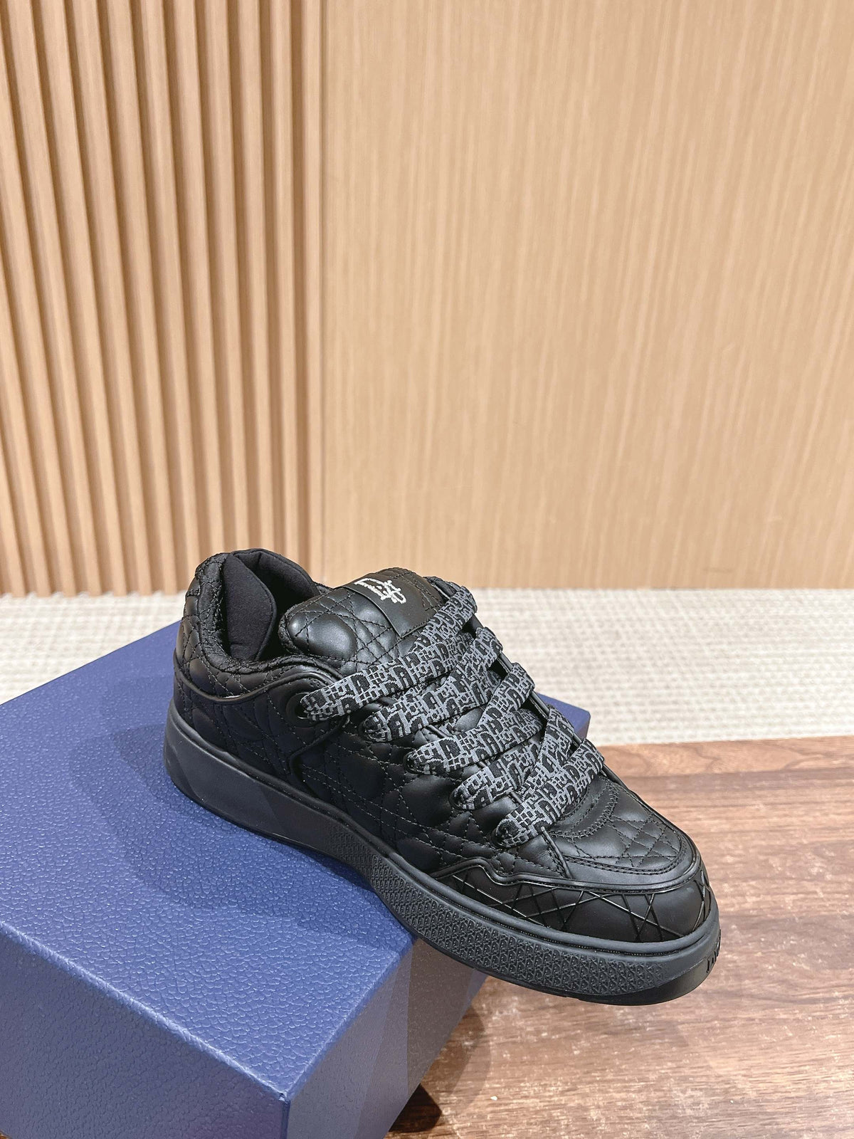 BY ERL B9S SKATER SNEAKER IN BLACK CANNAGE LAMBSKIN