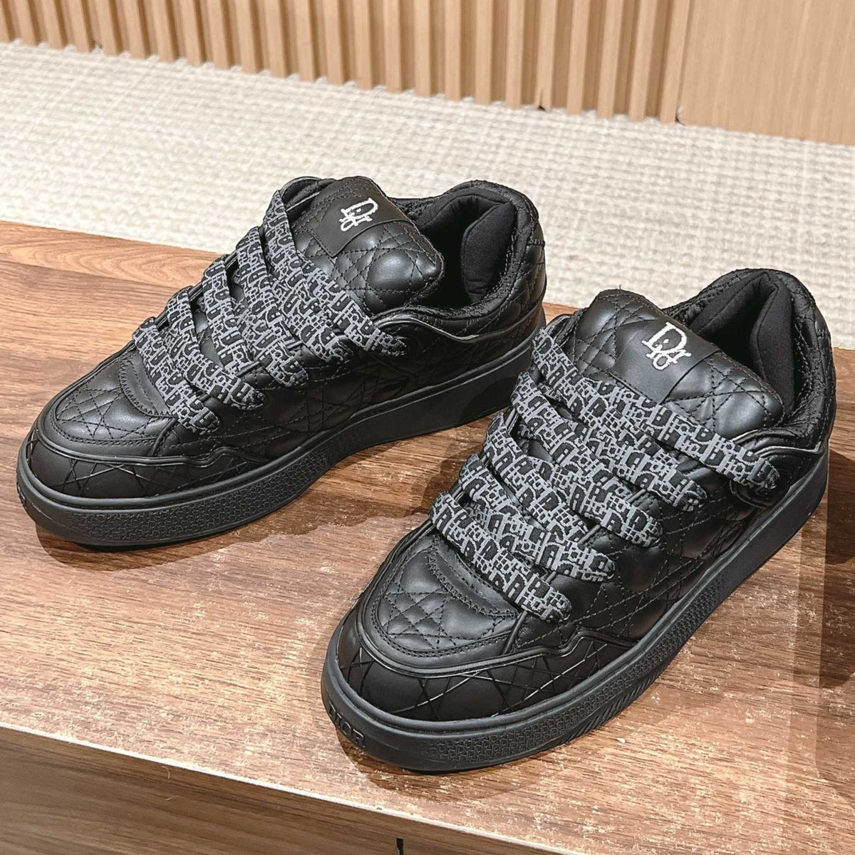BY ERL B9S SKATER SNEAKER IN BLACK CANNAGE LAMBSKIN