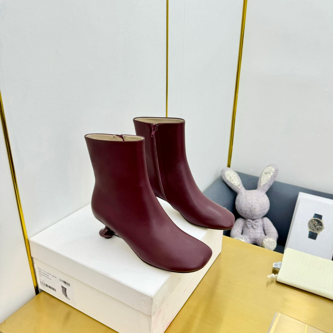 LW TOY ANKLE BOOTIE BURGUNDY NAPPA LAMBSKIN