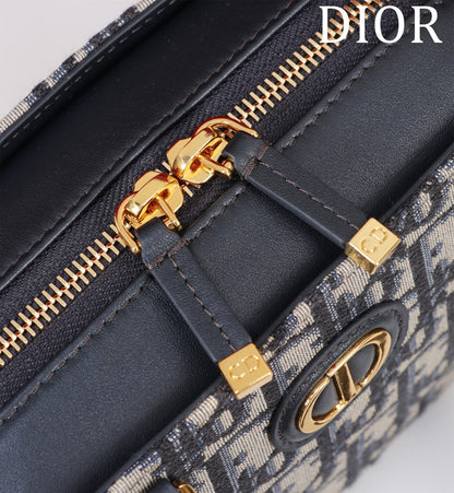 MONTAIGNE MINI DOCTOR BAG 20 IN BLACK MONOGRAM OBLIQUE JACQUARD MIX CALFSKIN