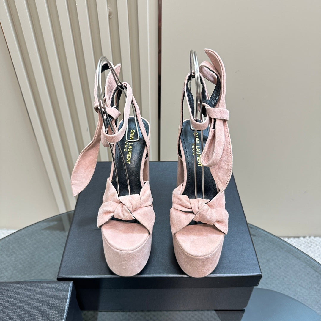 BIANCA PLATFORM SANDALS IN LIGHT PINK SUEDE