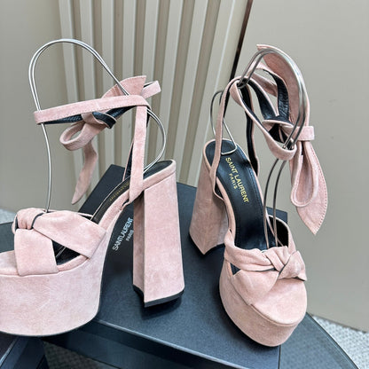 BIANCA PLATFORM SANDALS IN LIGHT PINK SUEDE