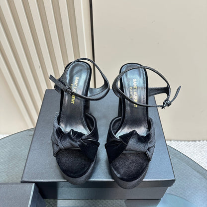 BIANCA PLATFORM SANDALS IN BLACK VELVET