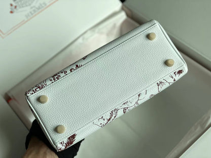 BIRKIN 25 BAG IN WHITE CALFSKIN WITH COLORFUL STICKER 228763
