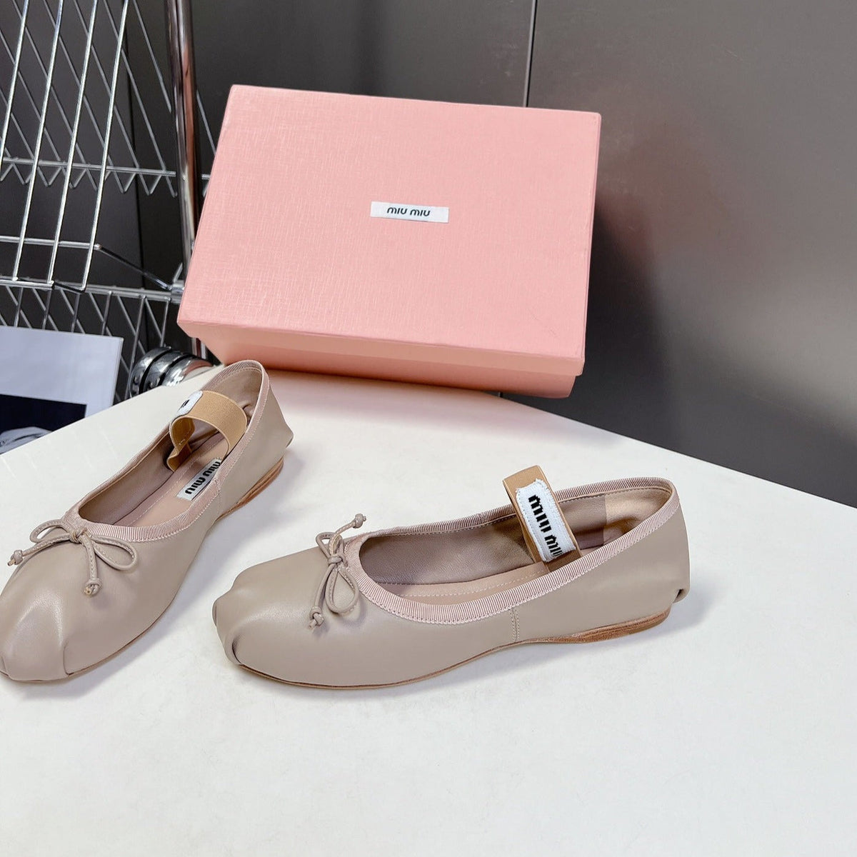 BALLET FLAT SHOES LIGHT NUDE SHEEPSKIN