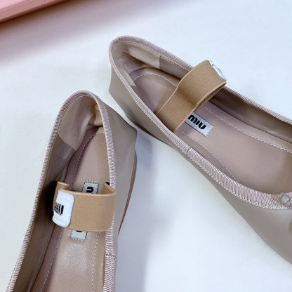 BALLET FLAT SHOES LIGHT NUDE SHEEPSKIN