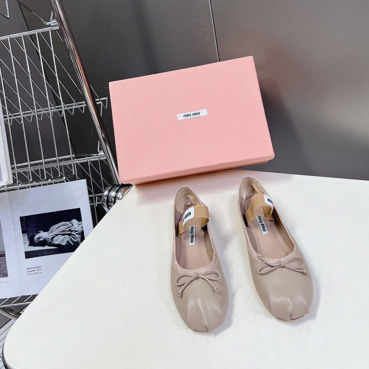 BALLET FLAT SHOES LIGHT NUDE SHEEPSKIN