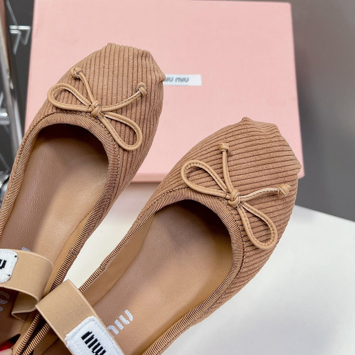 BALLET FLAT SHOES PEANUT COLOR SHEEPSKIN