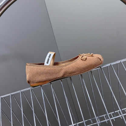 BALLET FLAT SHOES PEANUT COLOR SHEEPSKIN
