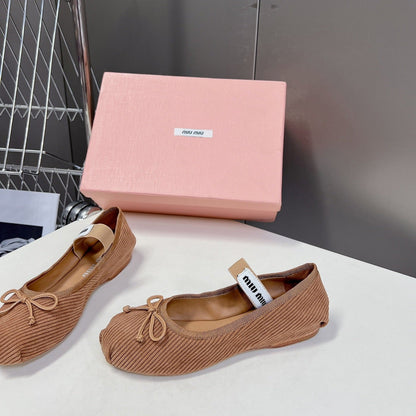 BALLET FLAT SHOES PEANUT COLOR SHEEPSKIN