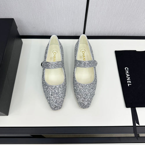 MARY JANE GLITTER SILVER CALFSKIN