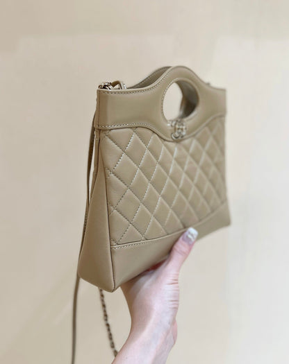 Chanel Calfskin Suede Quilted Mini 31 Shopping Bag