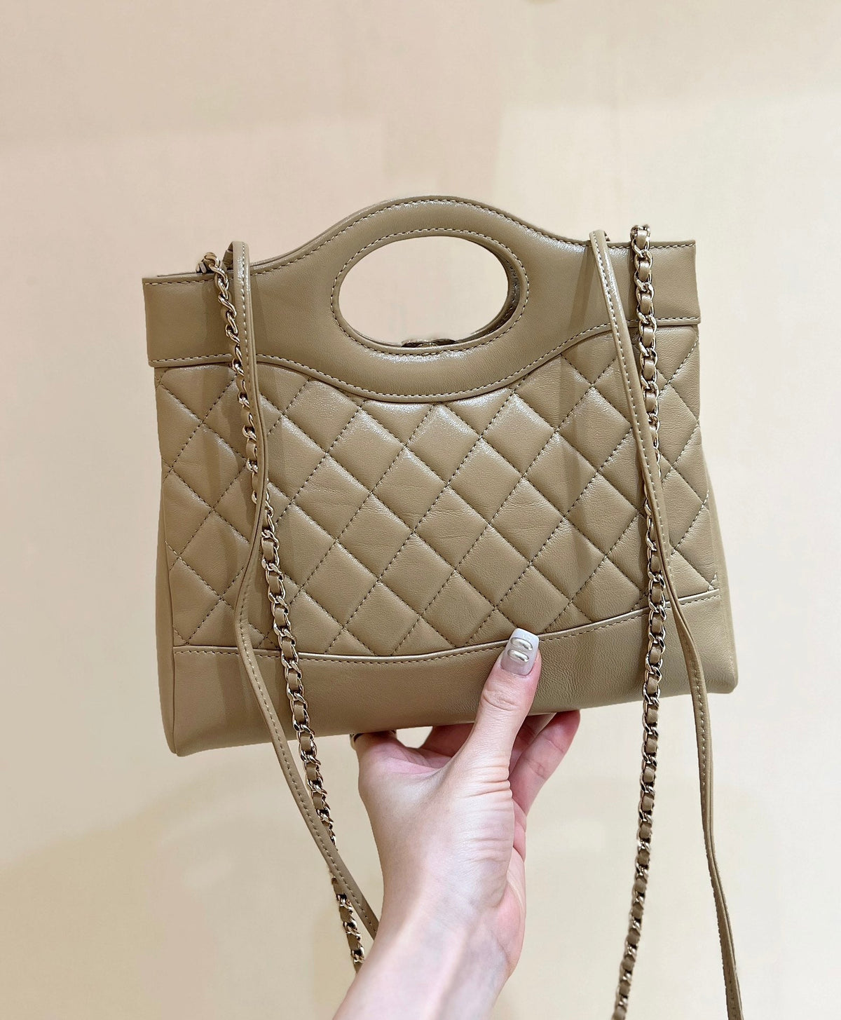 Chanel Calfskin Suede Quilted Mini 31 Shopping Bag